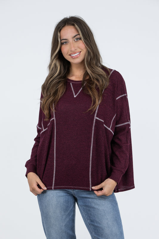 Through the Crossroads Women's Ribbed Long Sleeve Top