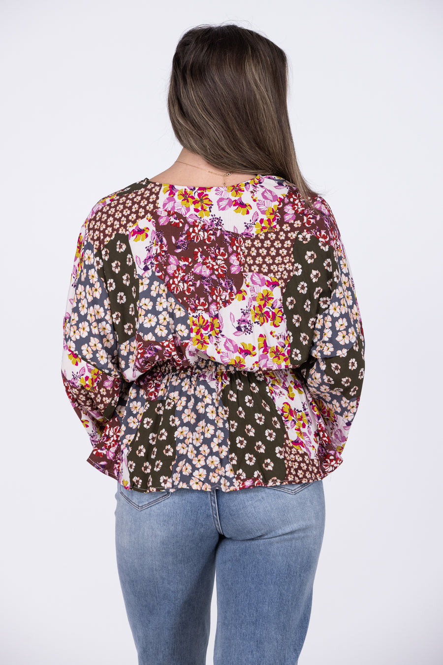 Eloise Women's Bold Cinched Waist 3/4 Kimono Sleeve Top *Final Sale*