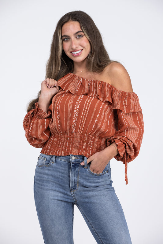 Sundance Women's Ruffle One Shoulder Long Sleeve Top *Final Sale*
