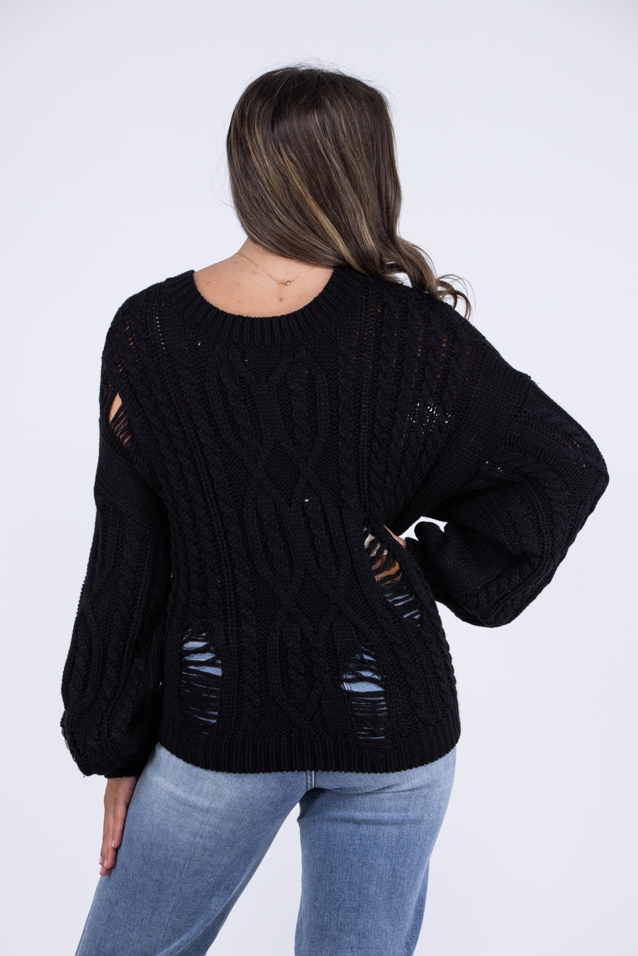 Ripping Through Time Women's Layering Open Knit Sweater