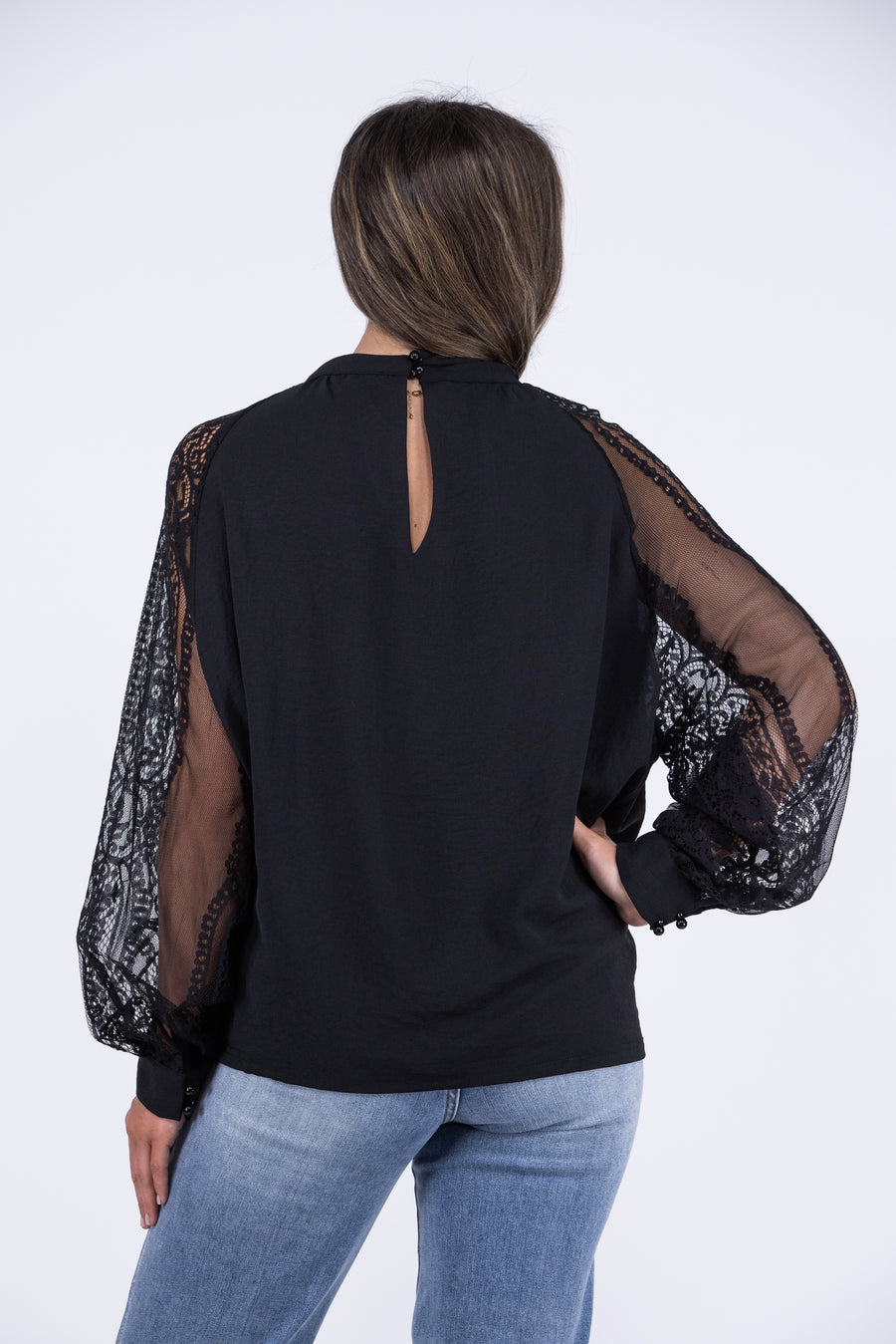 Must Be Nice Women's Sheer Lace Long Sleeve Top * Final Sale*