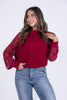 Must Be Nice Women's Sheer Lace Long Sleeve Top * Final Sale*