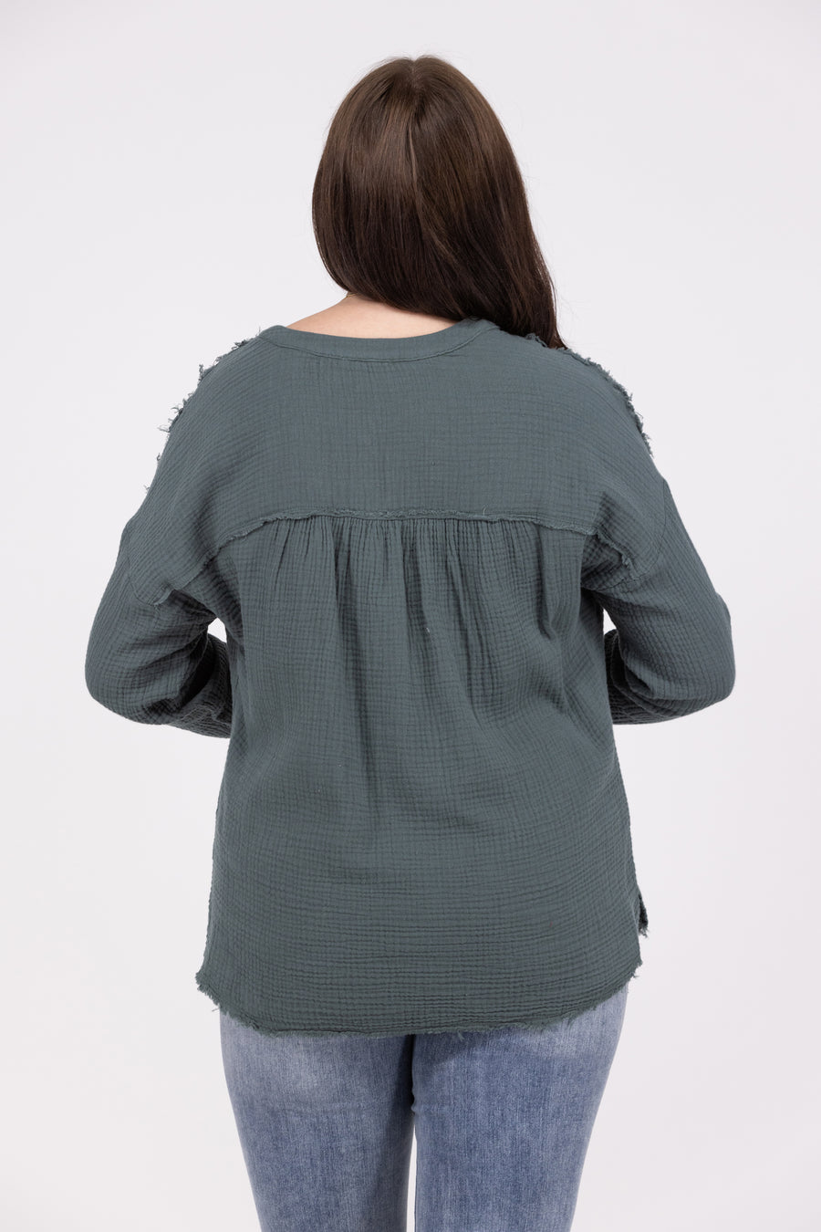 Wake Up Every Morning Women's Textured Fringe Long Sleeve Top *Final Sale*