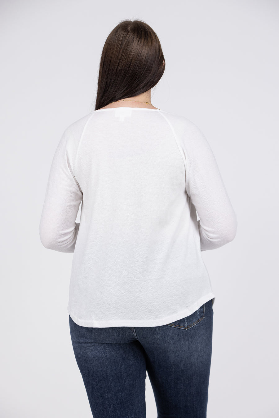 Never Back Down Women's Pleated V-Neck Long Sleeve Top *Final Sale*