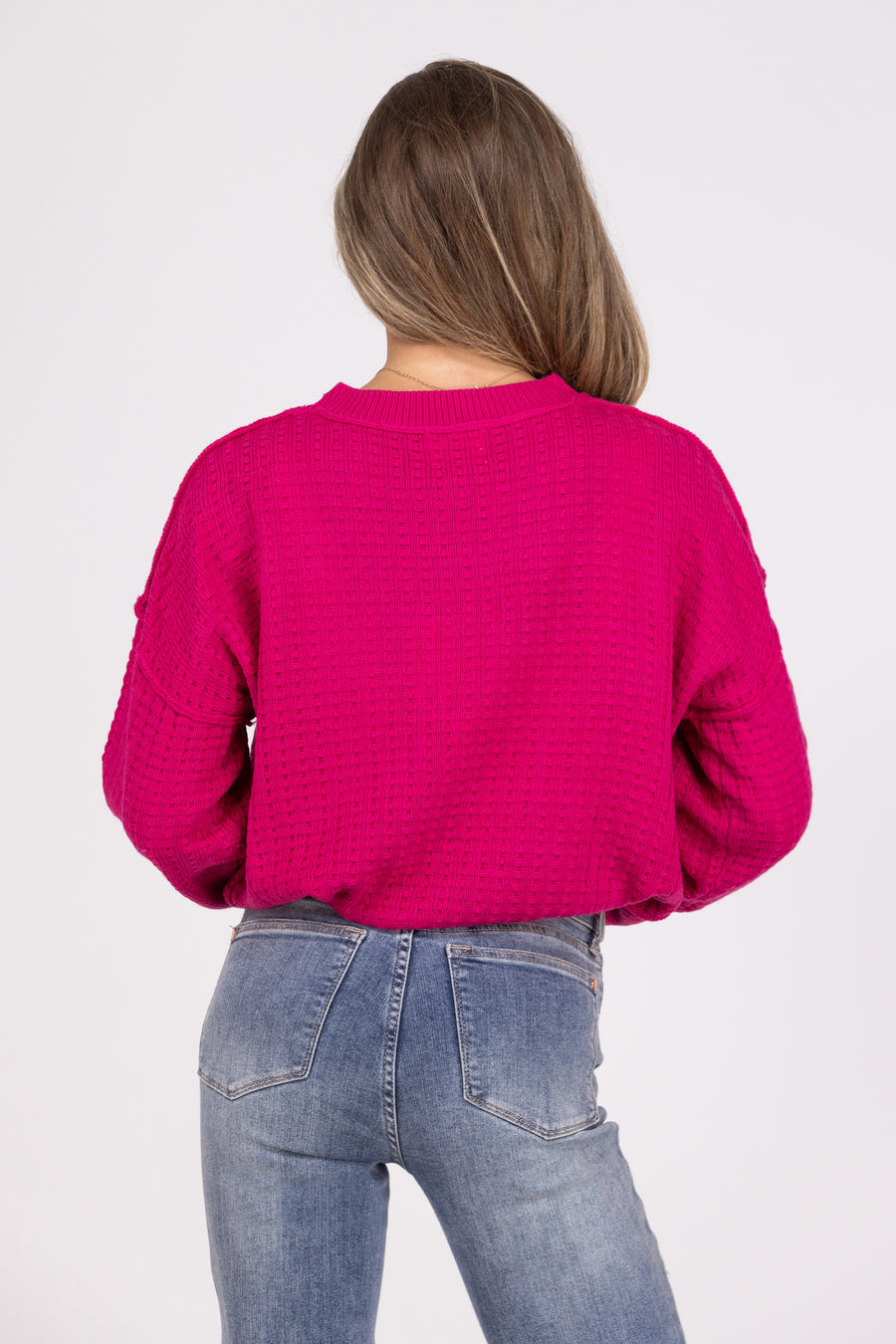 Through The Labyrinth Women's Thermal Knit Drop Shoulder Sweater