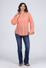 Picnic on the Beach Women's Textured Button Down Long Sleeve Top *Final Sale*