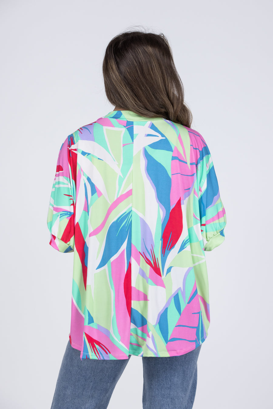 Consider Yourself Women's Bright Hi-Lo 3/4 Sleeve Top *Final Sale*