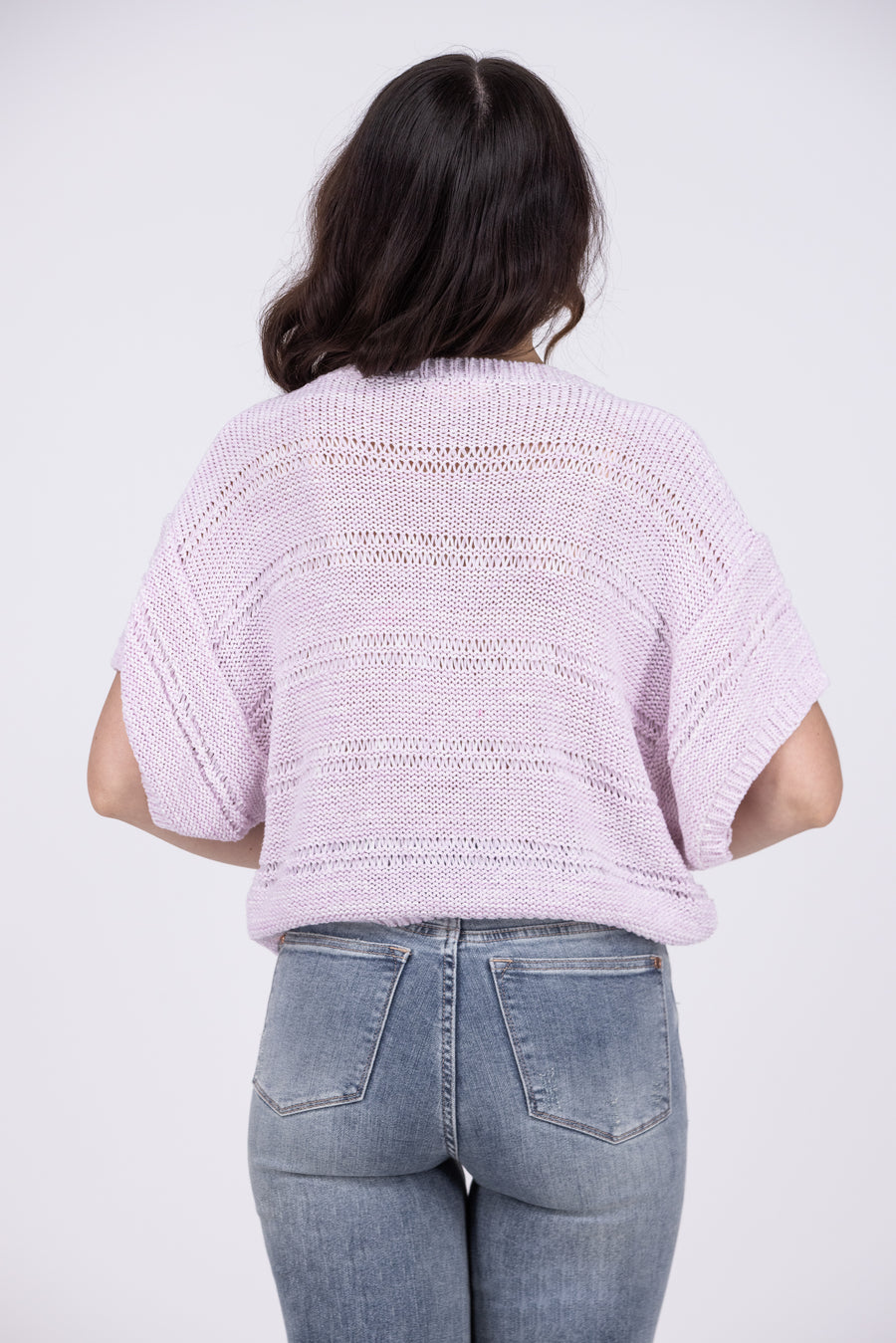 Talking About You Women's V-Neck Short Sleeve Cropped Sweater *Final Sale*