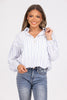 Nothing To Regret Women's 3/4 Button Bubble Hem Long Sleeve Top *Final Sale*