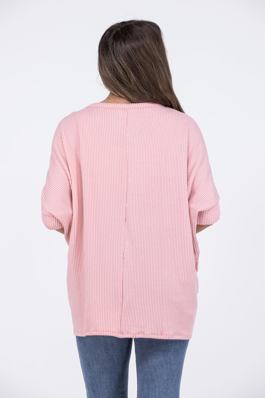 Lets Get Ribbed Women's Hi-Lo Short Sleeve Top