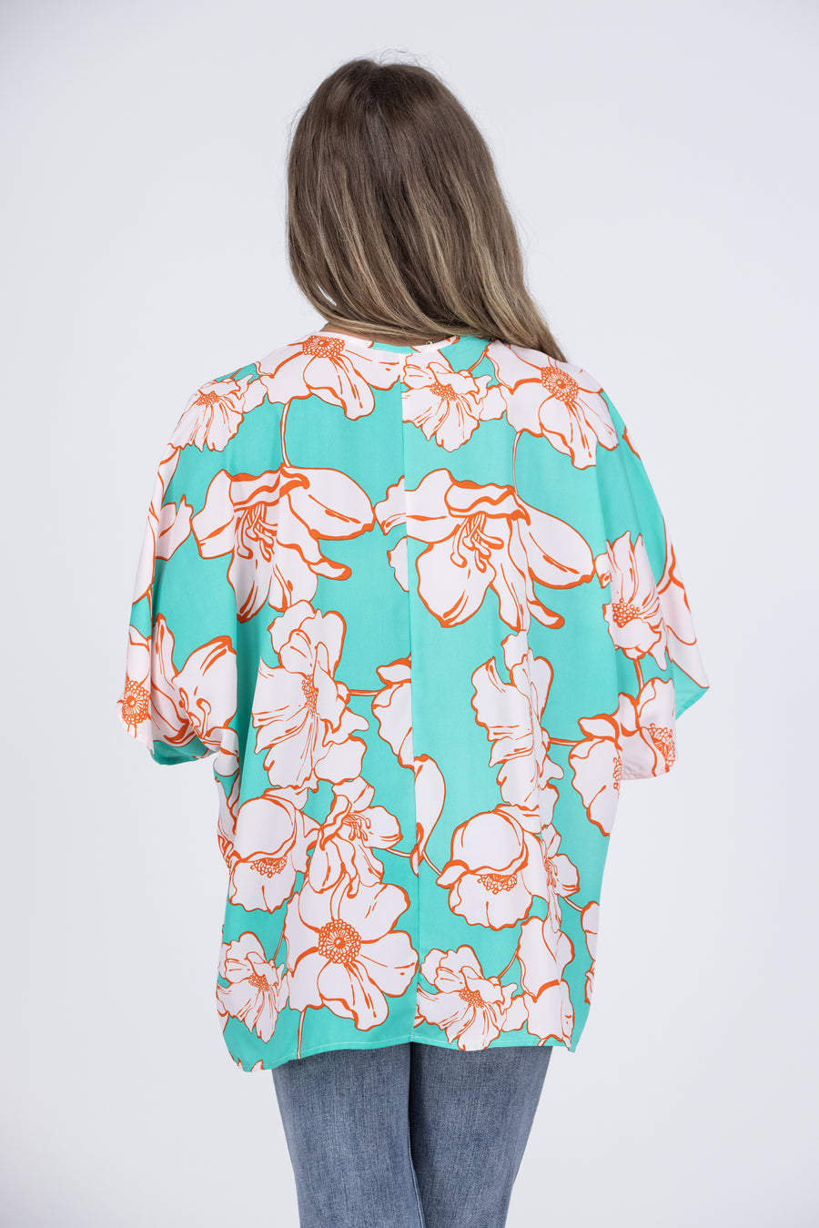 Time for a Vacation Women's Floral V-Neck Short Sleeve Top *Final Sale*