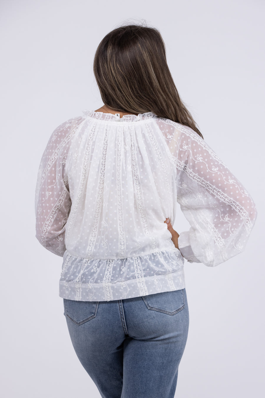 Not A Peasant Women's Lace V-Neck Long Sleeve Top *Final Sale*