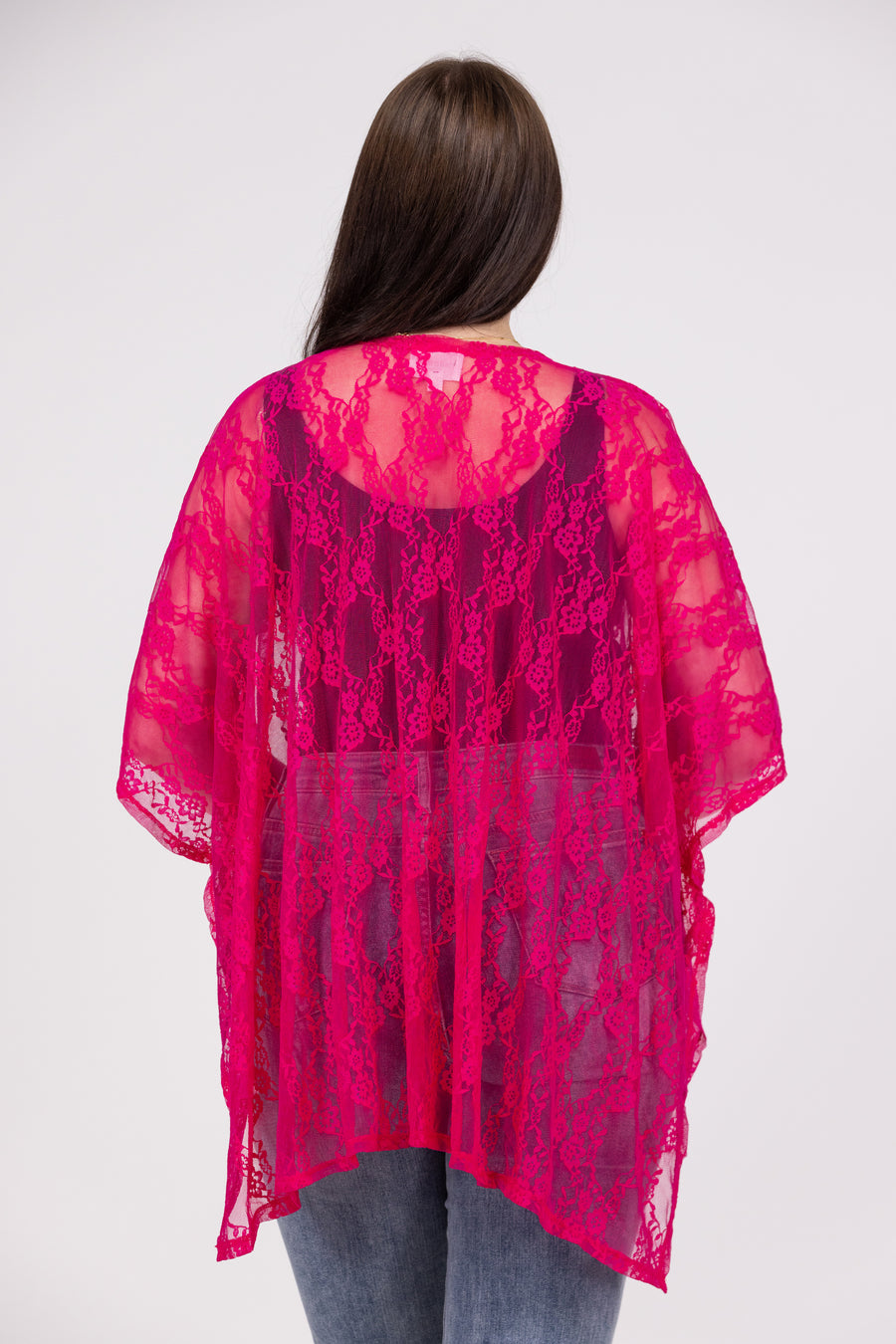 Love Me in Lace Women's Vibrant Open Front Hi-Lo Kimono