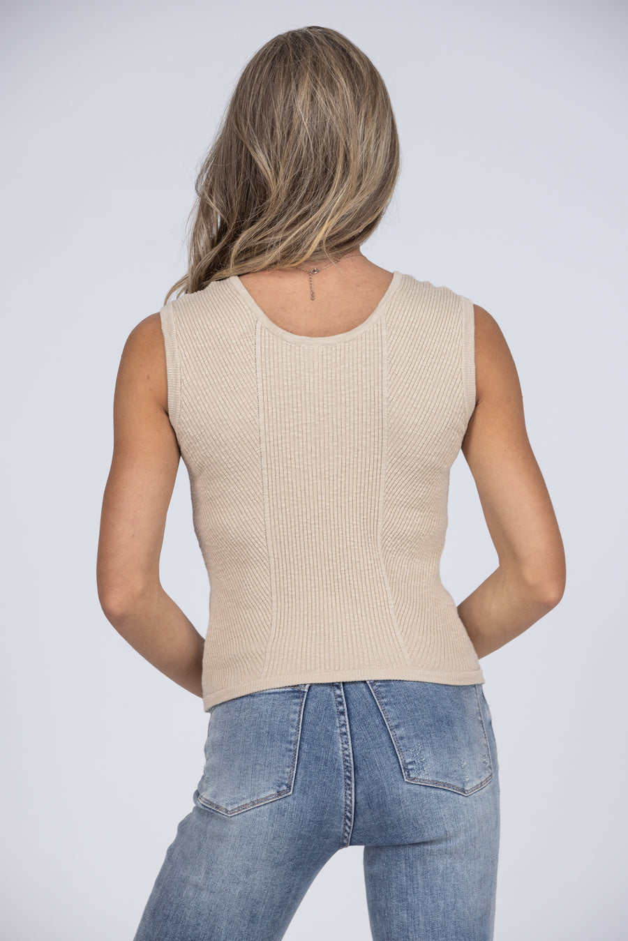 Divide and Conquer Women's Weaved V-Neck Tank Top