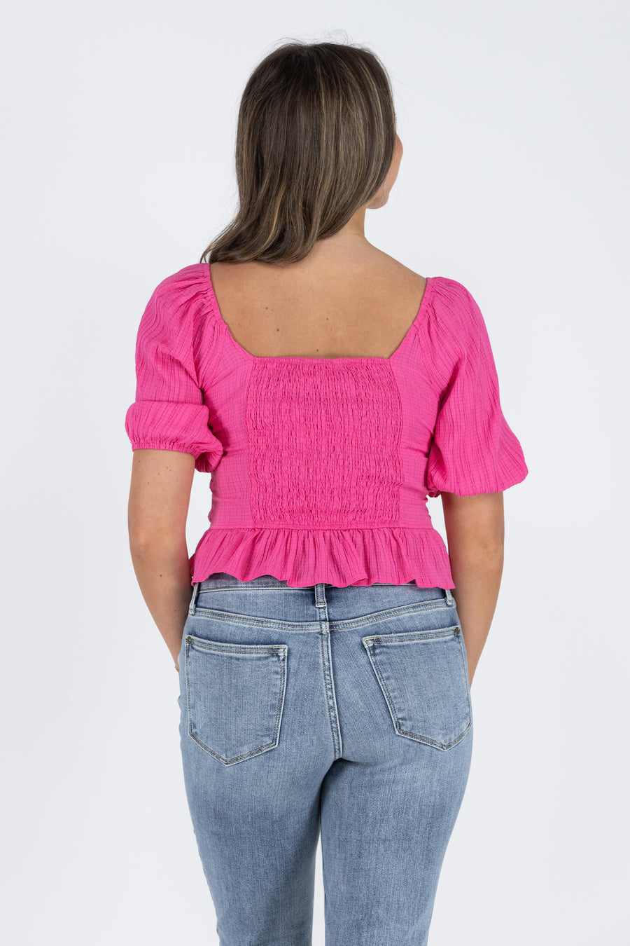 Endless Endeavors Women's Sweetheart Peplum Short Sleeve Top