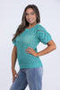 Now I See Women's Crochet Lace Short Sleeve Top