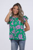 Petals of Light Women's Bright Ruffle Short Sleeve Top