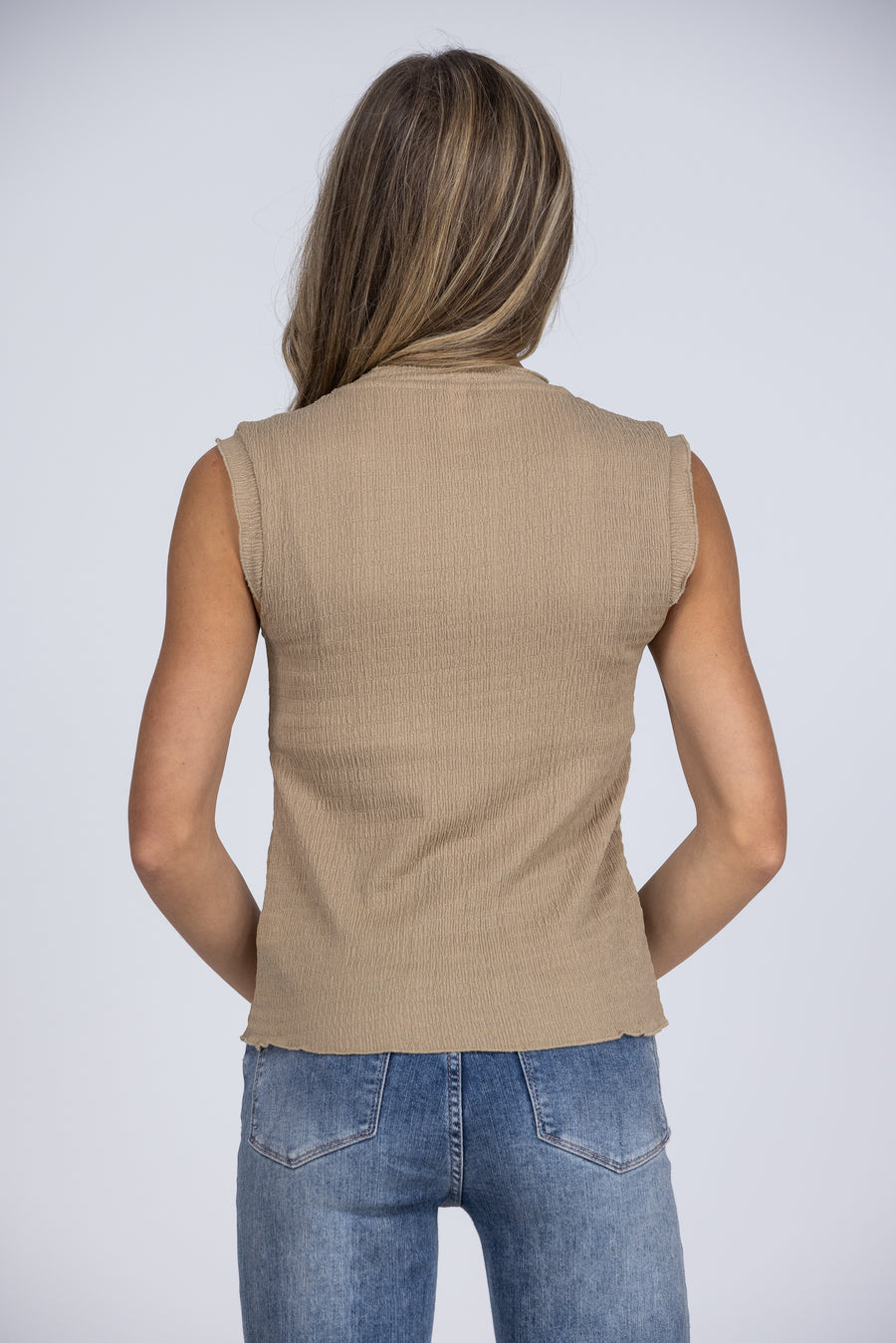 Crinkle Women's Stretchy Smocked Tank Top *Final Sale*