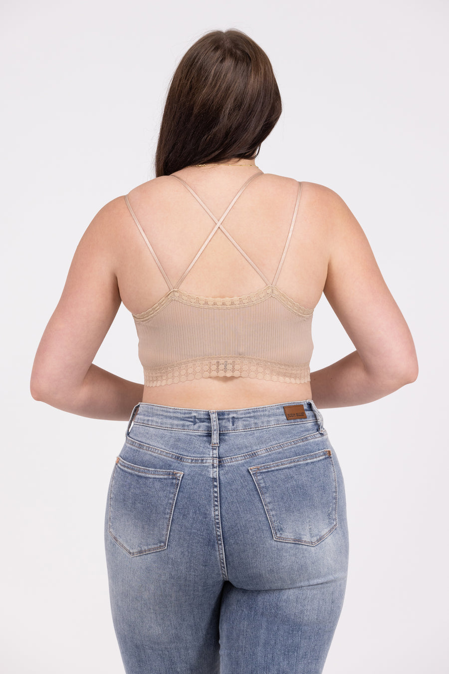 Mila Women's Ribbed Lace Trim Bralette