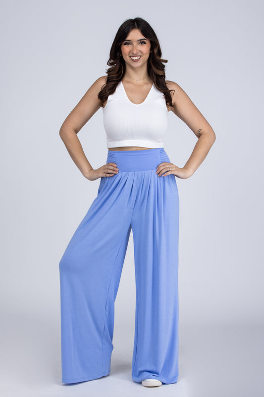 Cover Me In Sunshine Women's Smocked Wide Leg Pants