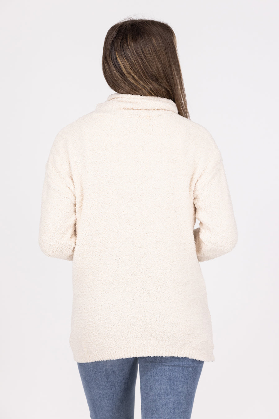 Make It True Women's Turtle Neck Boucle Knit Sweater