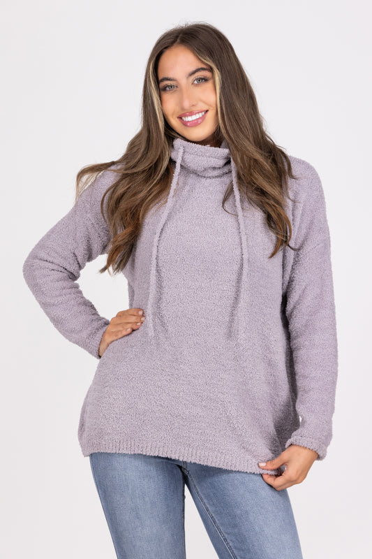 Make It True Women's Turtle Neck Boucle Knit Sweater *Final Sale*