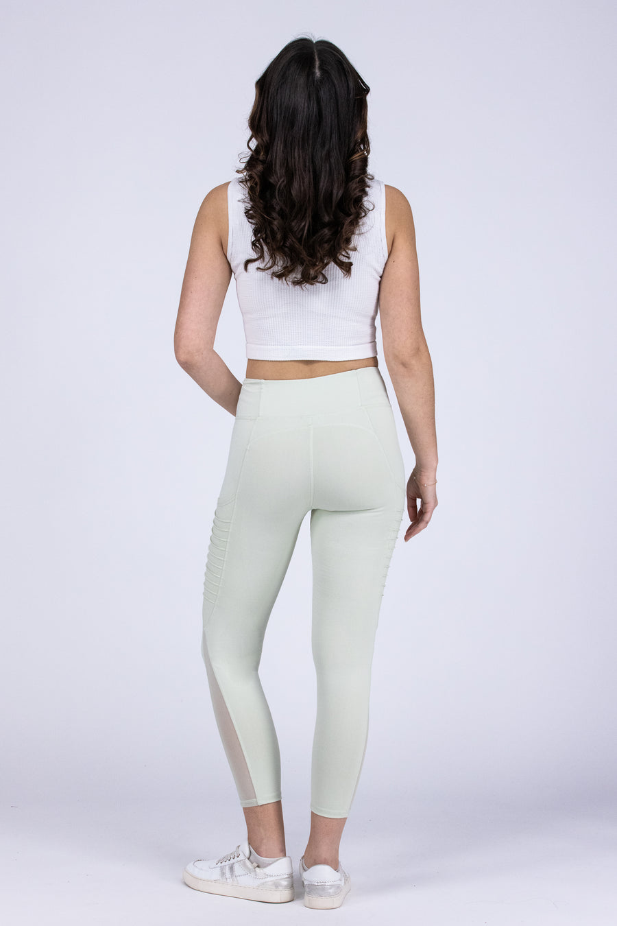 Ribbed Mesh Pocket Women's Sporty Stretch Leggings *Final Sale*