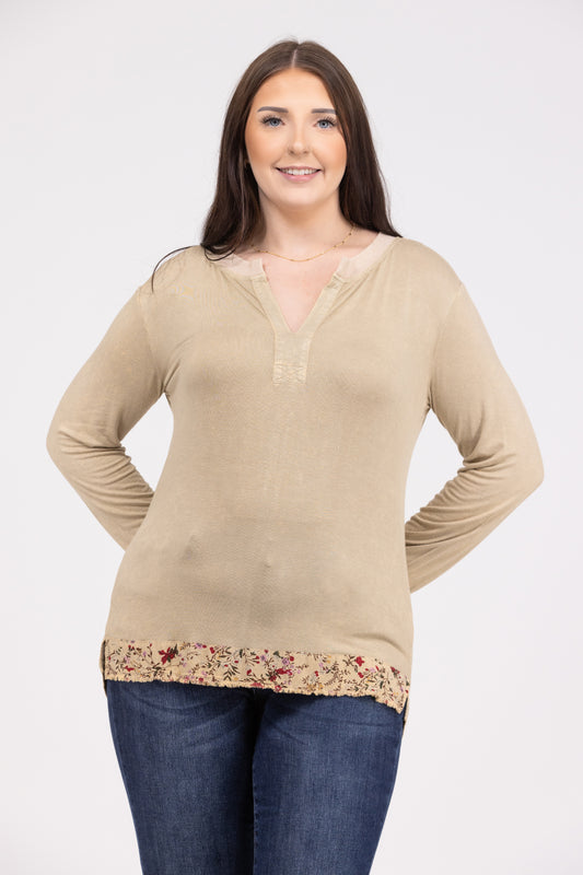 Cottage Living Women's Flattering Long Sleeve Top
