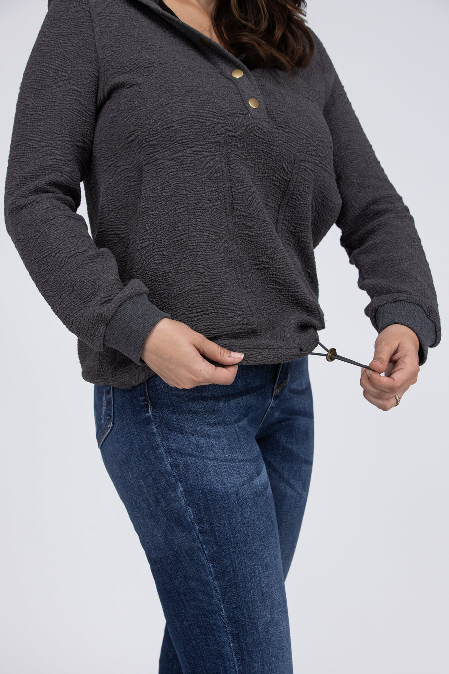 Here and There Women's Hooded Long Sleeve Top *Final Sale*