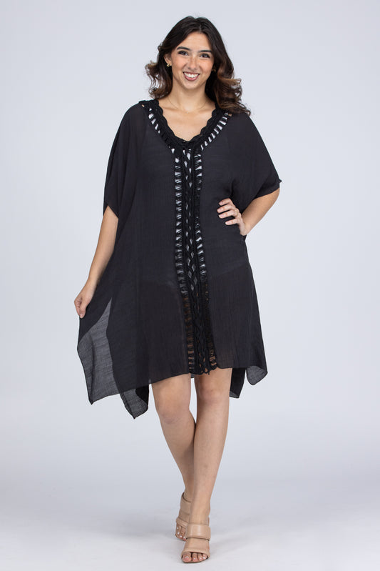 Walk in the Sun Women's Crochet Short Sleeve Kimono * Final Sale*