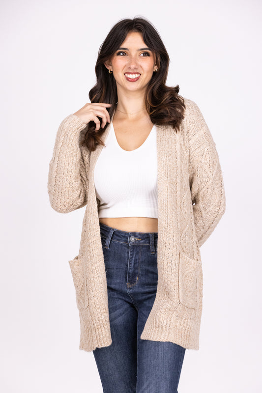 Northern Chill Women's Relaxed Everyday Cable Knit Cardigan