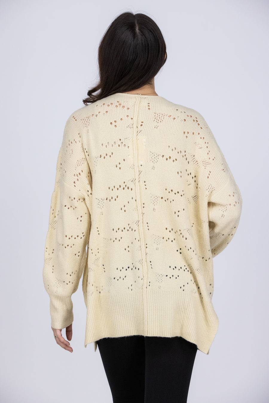 Beauty Within Women's Openwork Pattern Sweater