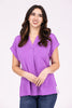 Women's Split Neckline Short Sleeve Top