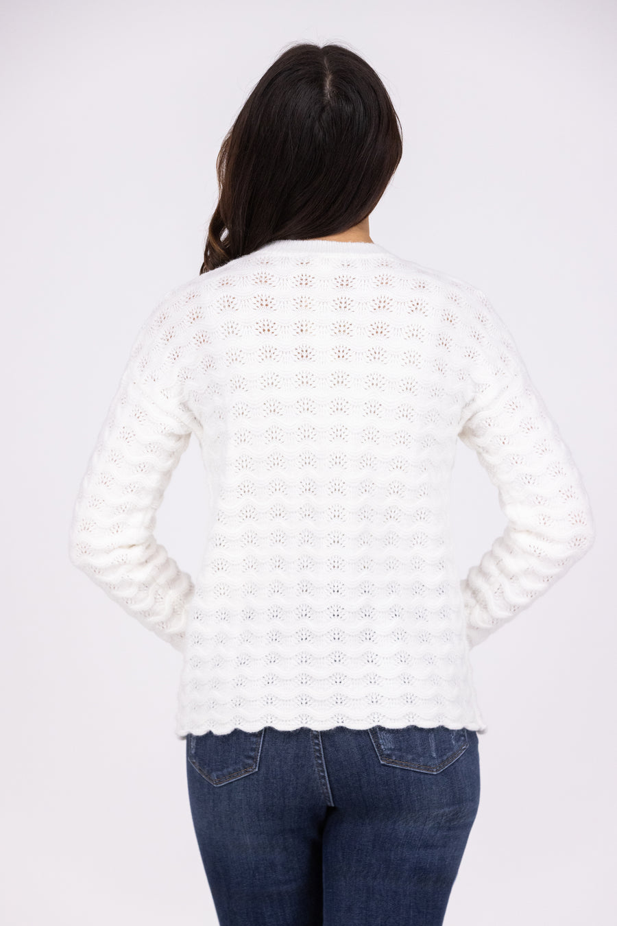 Filled With Joy Women's Scalloped Hem Sweater