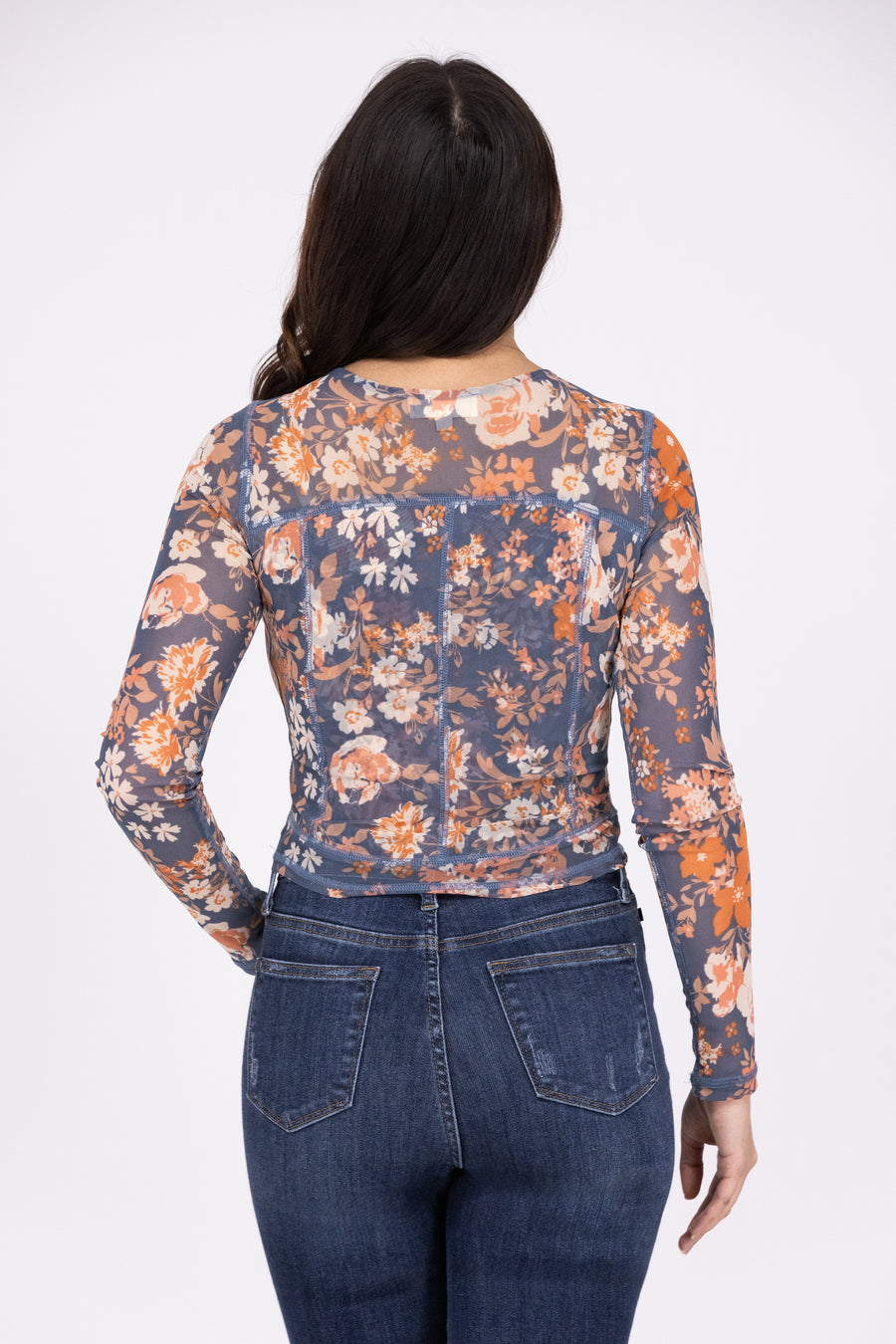 Take Me Anywhere Women's Floral Double Mesh Long Sleeve Top *Final Sale*