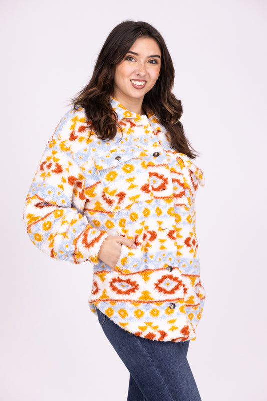 Nothing Else To Do Women's Boho Collared Shacket *Final Sale*