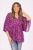 Dream Big Women's Flattering Pleated 3/4 Sleeve Top