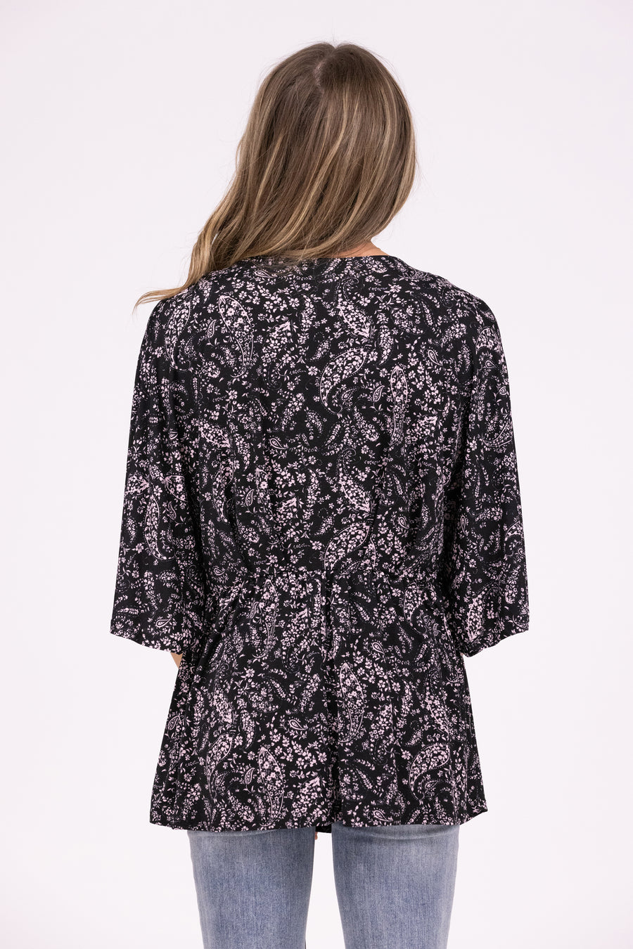 Dream Big Women's Flattering Pleated 3/4 Sleeve Top