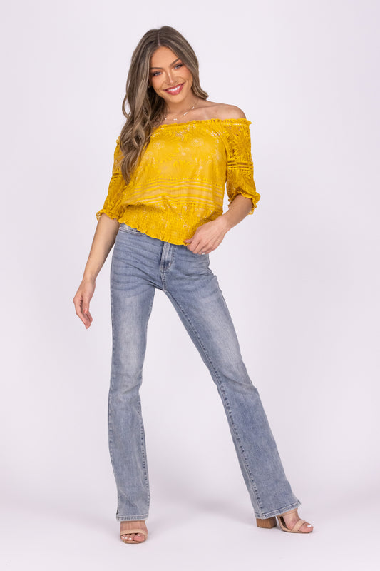 Warm in the Sunshine Women's Off The Shoulder Top