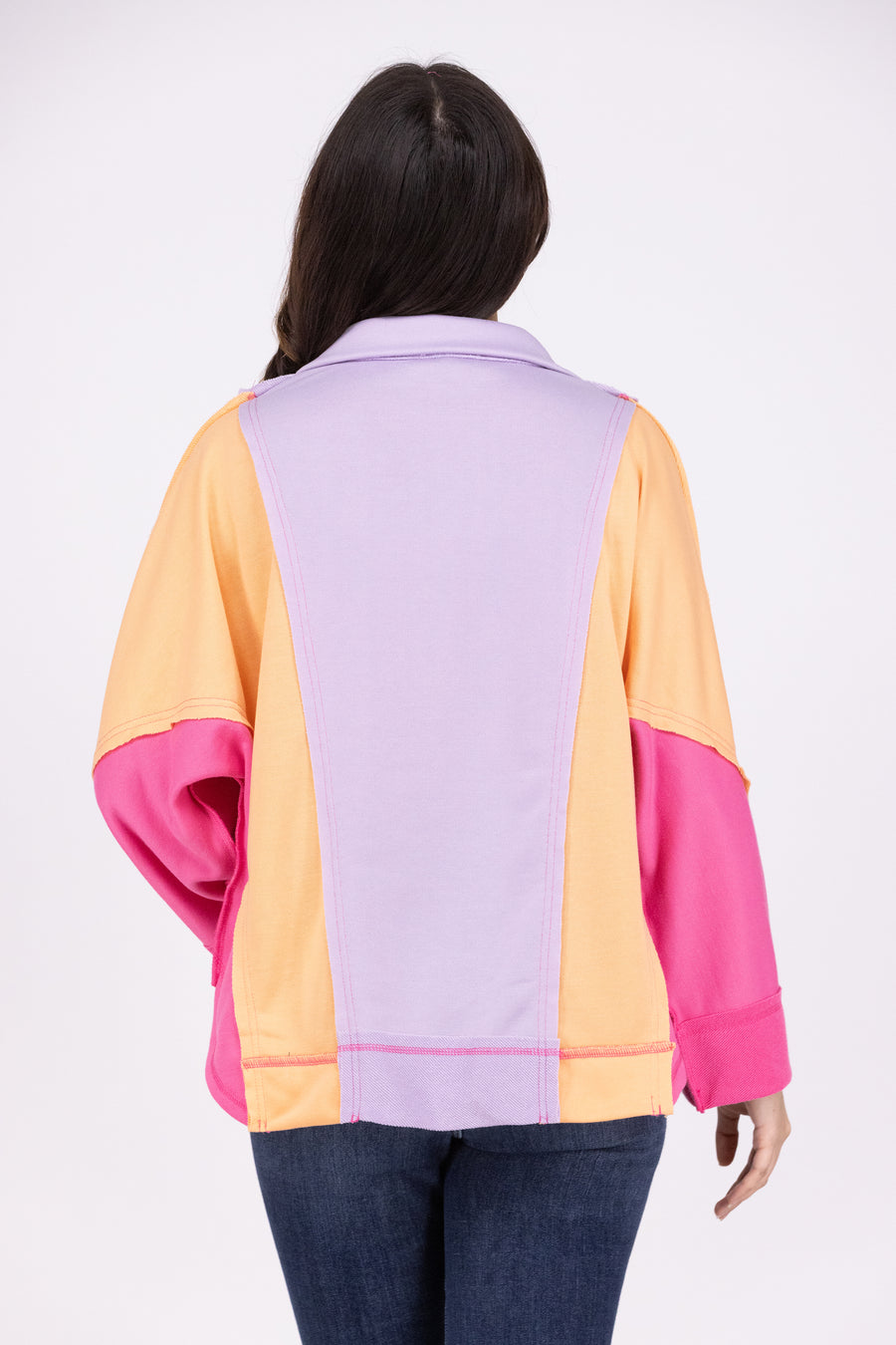 Rad Times Women's Color-Blocked Hi-Lo Long Sleeve Top