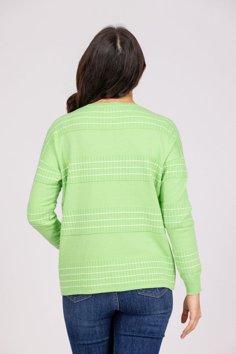 Winning Streak Women's Striped Crew Neck Sweater