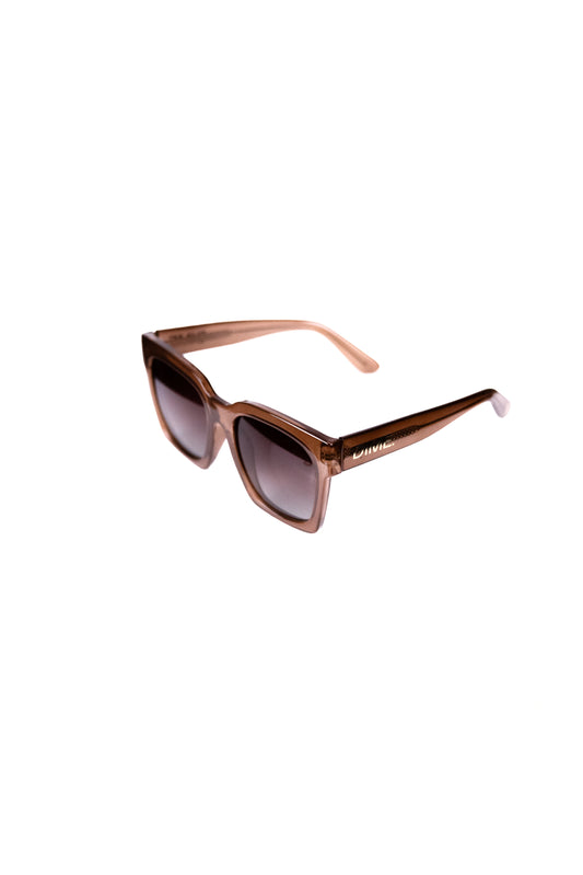Women's Taupe Crystal Oversized Square Sunglasses
