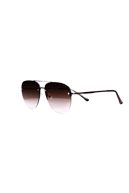 Women's Gold/Brown Hidden Frame Sunglasses