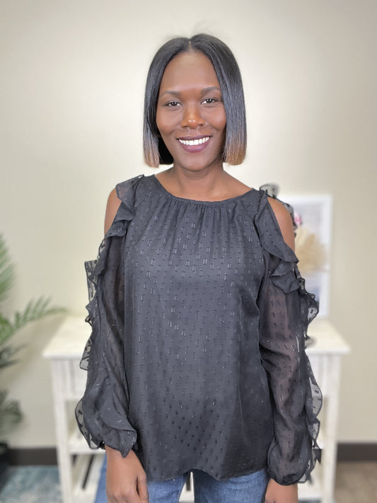 Ready To Rock Women's Ruffled Long Sleeve Top