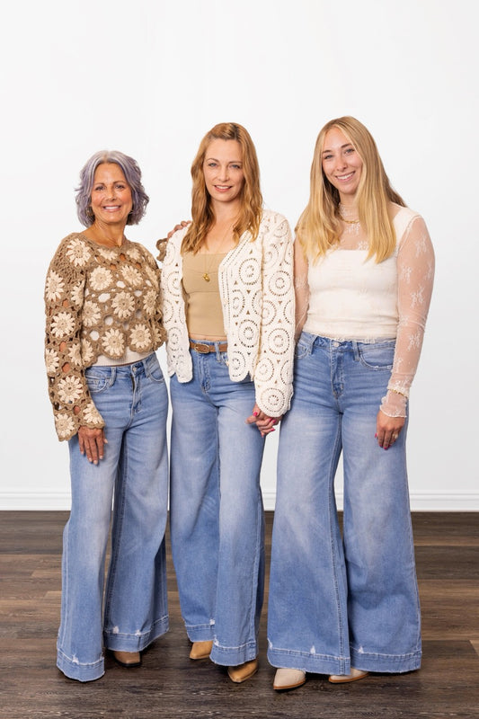 The Adrian from Lovervet *Three Lengths* High-Rise Wide Leg Denim