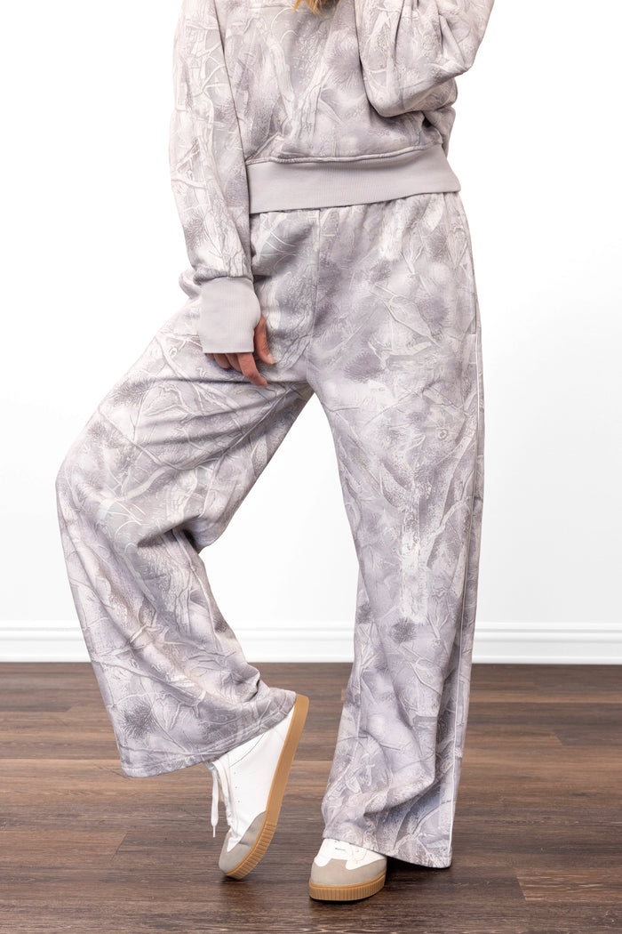 Camo Print Wide Leg Pants