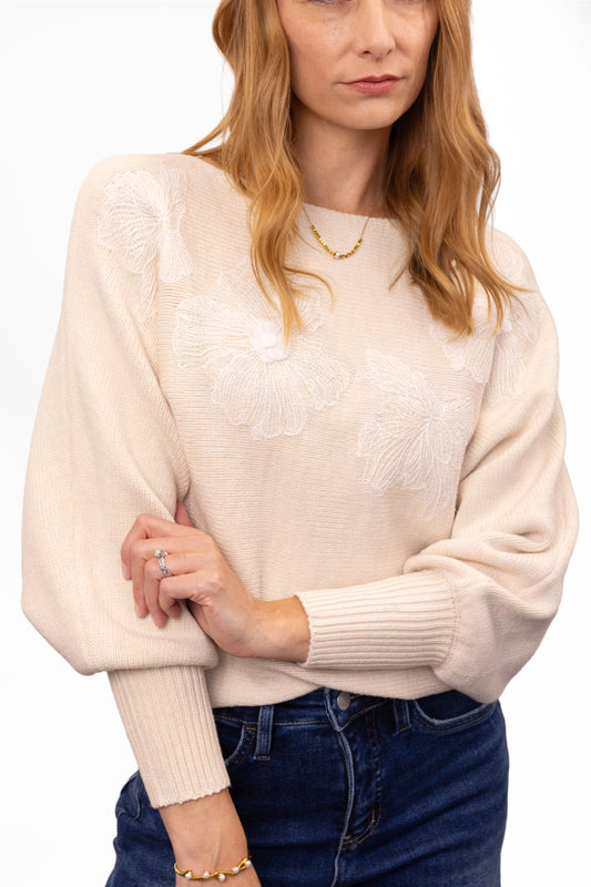 ALB Custom Women's Floral Stitch Dolman Sweater