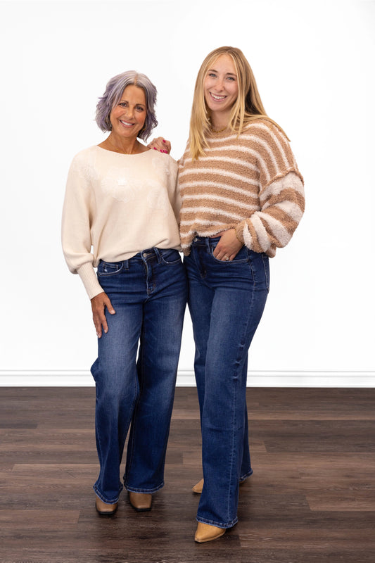 The Raegan from Lovervet *Two Lengths* High-Rise Tummy Control Wide Leg Denim