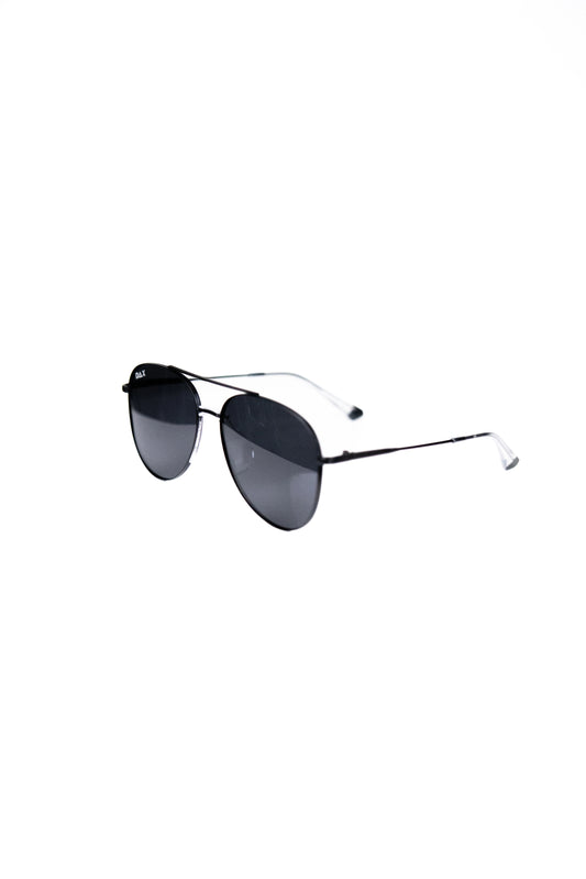 Women's Jet Black Aviator Sunglasses