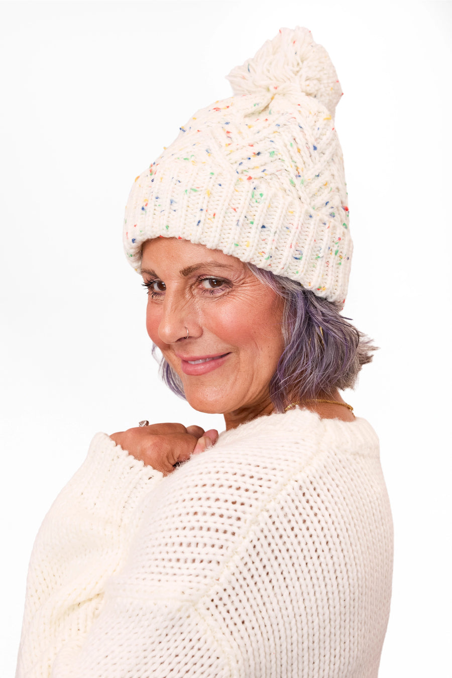 ALB Custom Women's Confetti Knit Pom Beanie